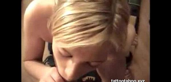  Pretty blonde amateur teen gives a nice blowjob to her boyfriend